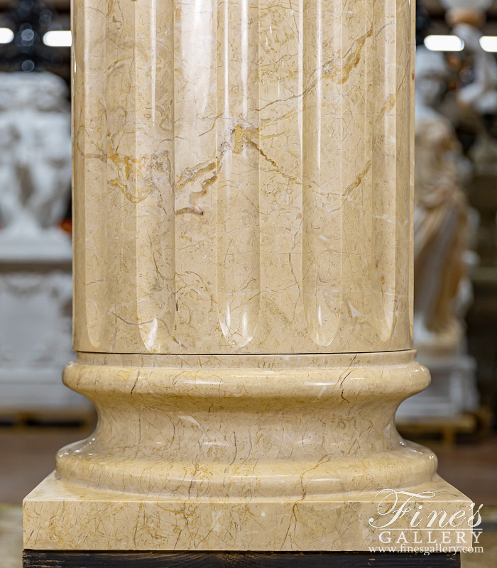 Marble Bases  - Pedestal In Royal Cream Marble - MBS-244